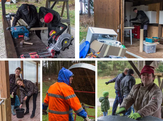 Helfer am Arbeitstag im Frühjahr 2017